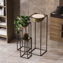 Aberto Design Maceta Decorativa de Metal Negro y Dorado GED-019-A
